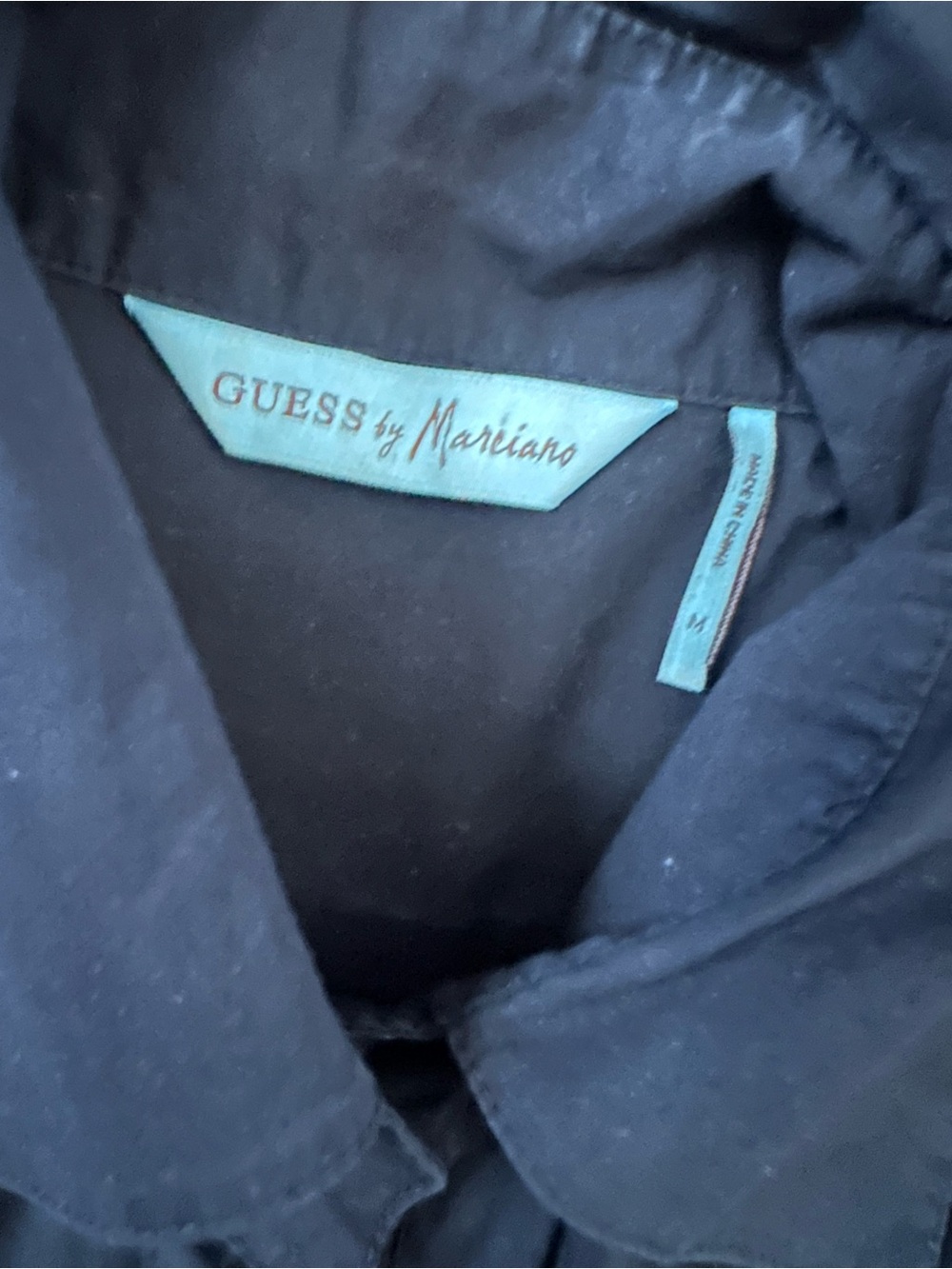 Guess by Marciano Black Collared Button-Up Blouse - Picture 5 of 5